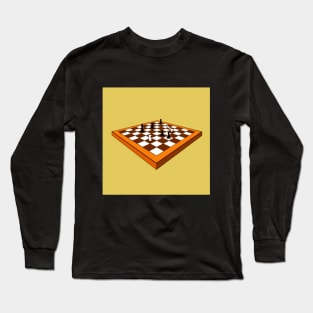 Chess Board | Chess Game | Digital Artwork by Artist Haitam Ouahabi Long Sleeve T-Shirt